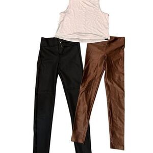 Koral 3pc Yoga Lustrous High Rise Scuba Leggings Logo Muscle Tank Set Small